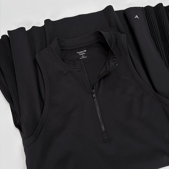 NWT Mock-Neck Half-Zip Pleated Black Athletic Dress S Tennis Pickleball Golf NEW - Picture 4 of 8